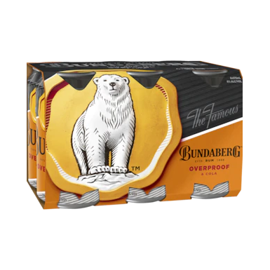 Bundaberg Rum Overproof & Cola Cans 375ml