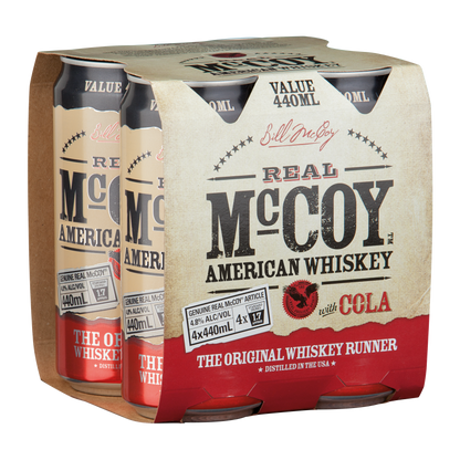 Real McCoy Whiskey and Cola Cans 440ml