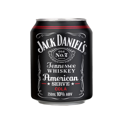 Jack Daniel's Tennessee Whiskey American Serve & Cola 10% Cans 250ml