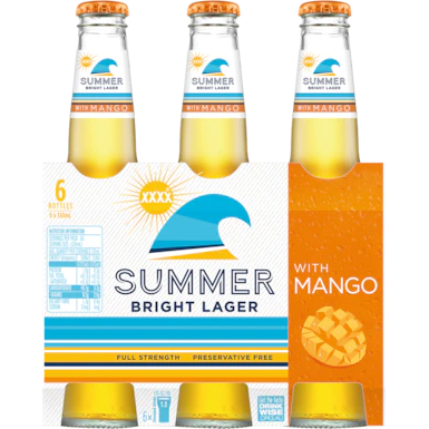 XXXX Summer Bright Lager with Mango Bottle 330ml