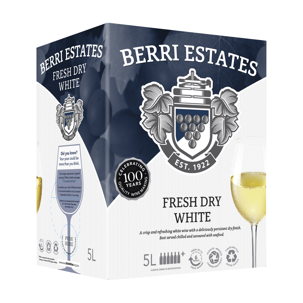 Berri Estates Fresh Dry White Cask 5L