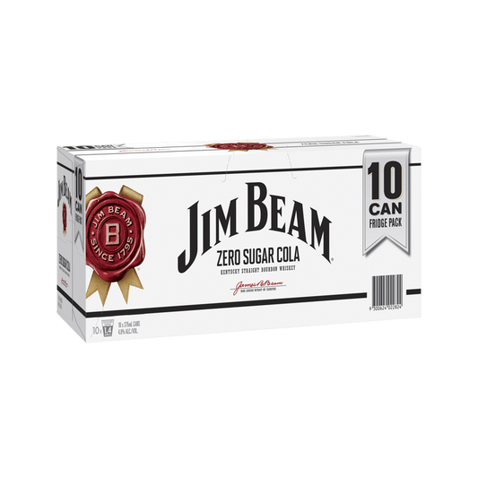 Jim Beam Bourbon & Zero Sugar 10 Pack Cans 375ml