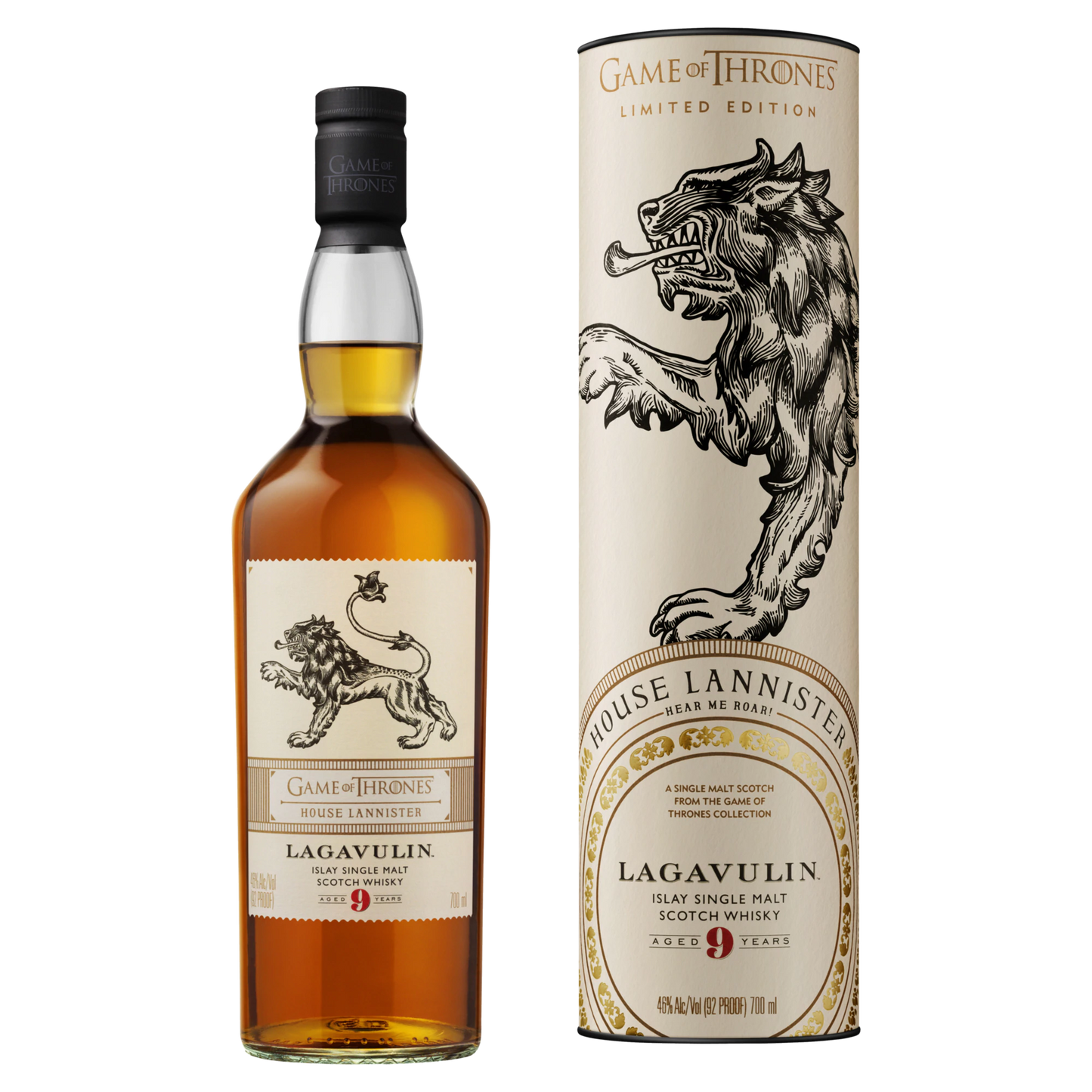 Lagavulin 9 Year Old Game of Thrones House of Lannister Single Malt Whisky 700mL