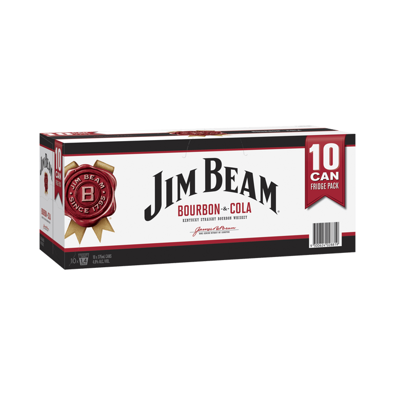 Jim Beam Bourbon & Cola 10 Pack Cans 375ml