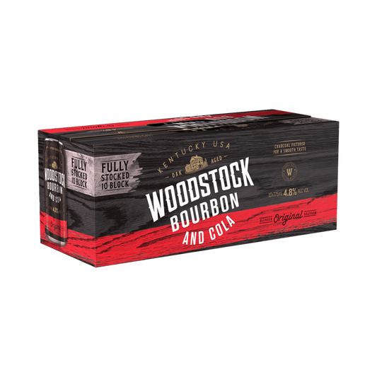 Woodstock Bourbon & Cola 4.8% 10 Pack Cans 375ml