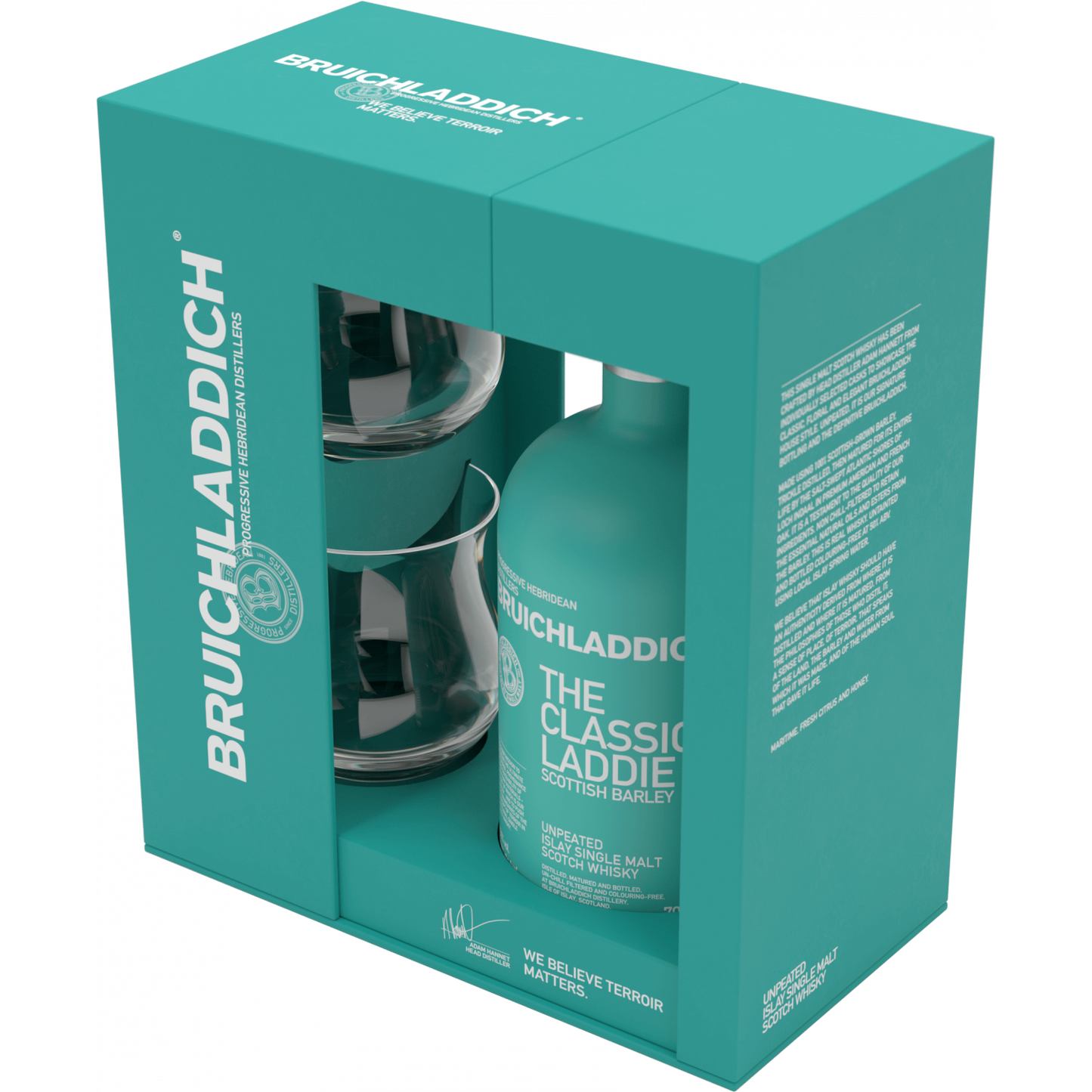 Bruichladdich The Classic Laddie Single Malt Scotch Whisky & 2 Glasses Gift Pack 700ml