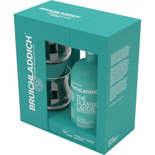 Bruichladdich The Classic Laddie Single Malt Scotch Whisky & 2 Glasses Gift Pack 700ml