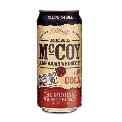 Real McCoy Whiskey and Cola Cans 440ml