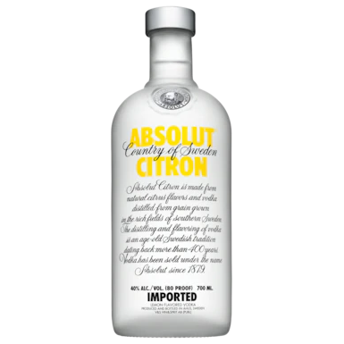 Absolut Citron Vodka 700ml - Boozeit.com.au