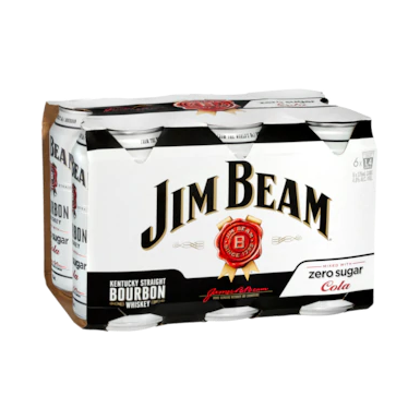 Jim Beam Bourbon & Zero Sugar Cans 375ml