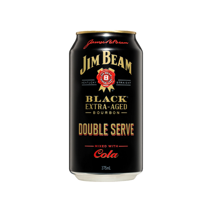 Jim Beam Bourbon Black & Cola Double Serve Cans 375ml