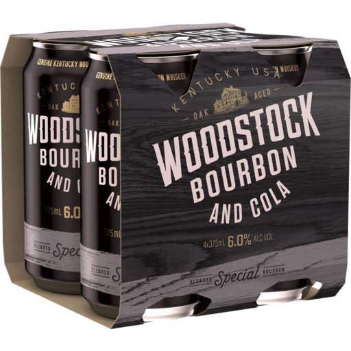 Woodstock Bourbon & Cola 6% Cans 375ml
