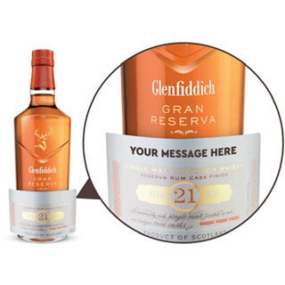 Glenfiddich 21 Year Old Single Malt Scotch Whisky Personalised Label 700ml