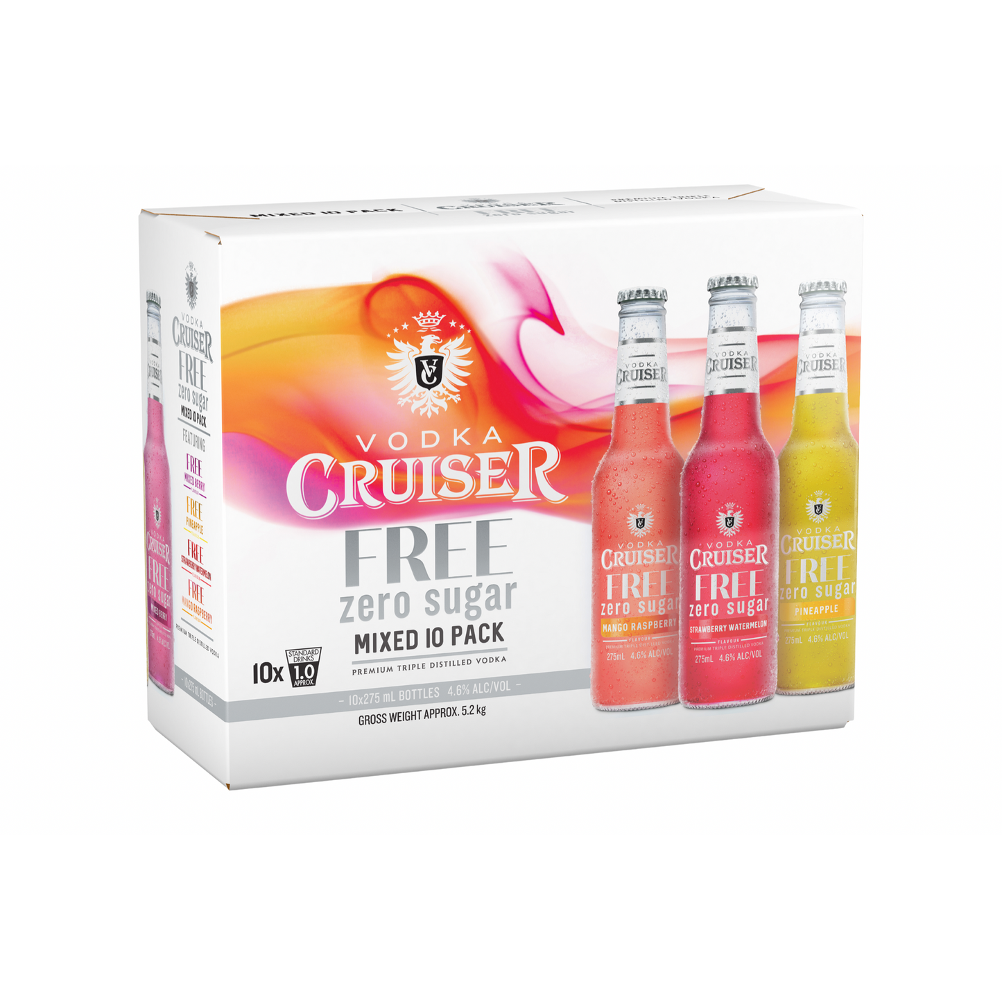 Vodka Cruiser Sugar Free Mixed 10 Pack 275ml