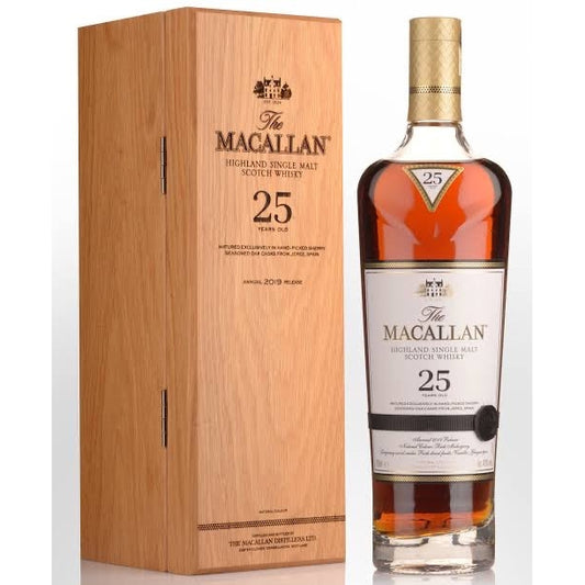 The Macallan 25 Year Old Sherry Oak Highland Single Malt Scotch Whisky 2019 Release 700ml