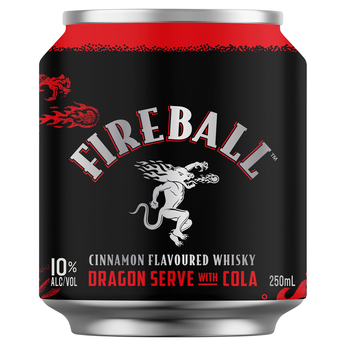 Fireball Cinnamon Whisky Dragon Serve With Cola 10% Cans 250ml