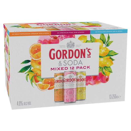 Gordon’s Gin & Soda Mixed 12 Pack 250ml
