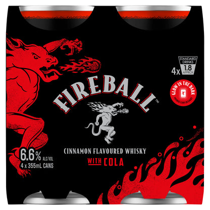 Fireball Cinnamon Whisky With Cola 6.6% Cans 355ml