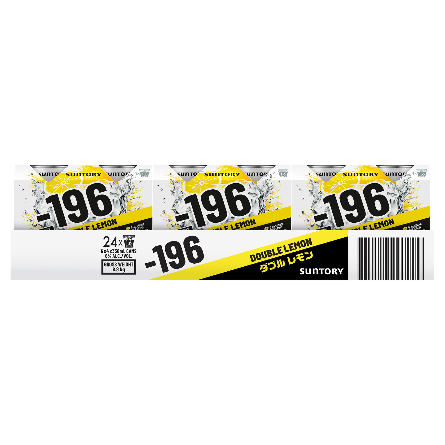 Suntory -196 Double Lemon Shochu, Vodka & Soda Cans 330ml