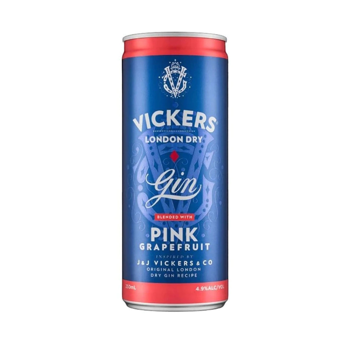 Vickers Gin & Pink Grapefruit Cans 250ml