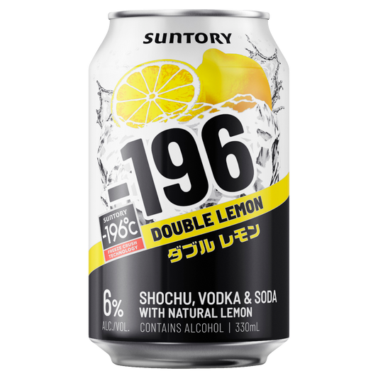 Suntory -196 Double Lemon Shochu, Vodka & Soda 330ml