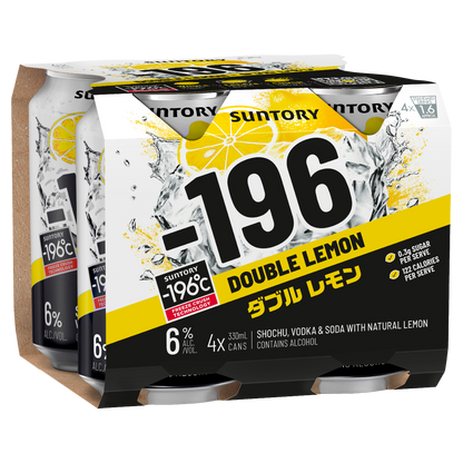 Suntory -196 Double Lemon Shochu, Vodka & Soda Cans 330ml