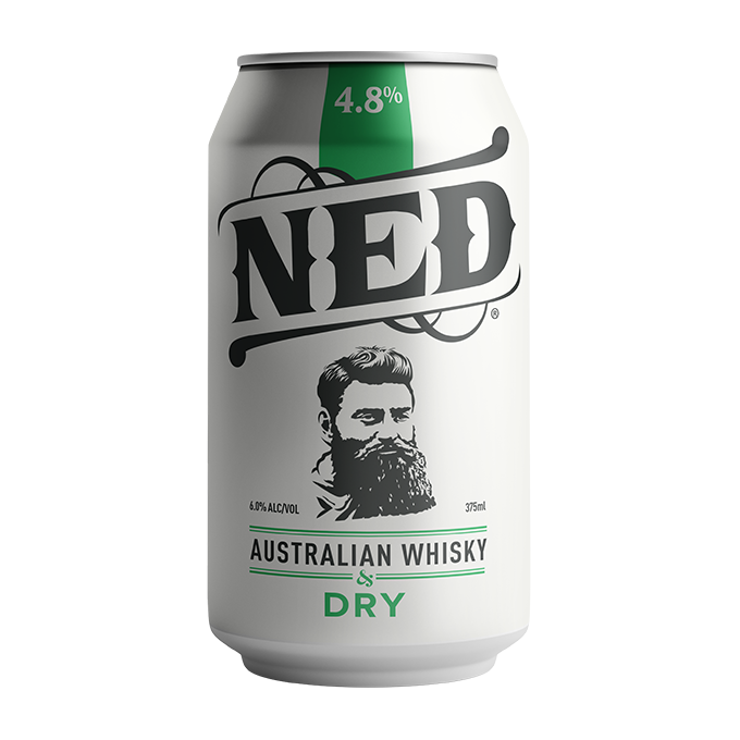 NED Australian Whisky & Dry 4.8% Cans 375ml