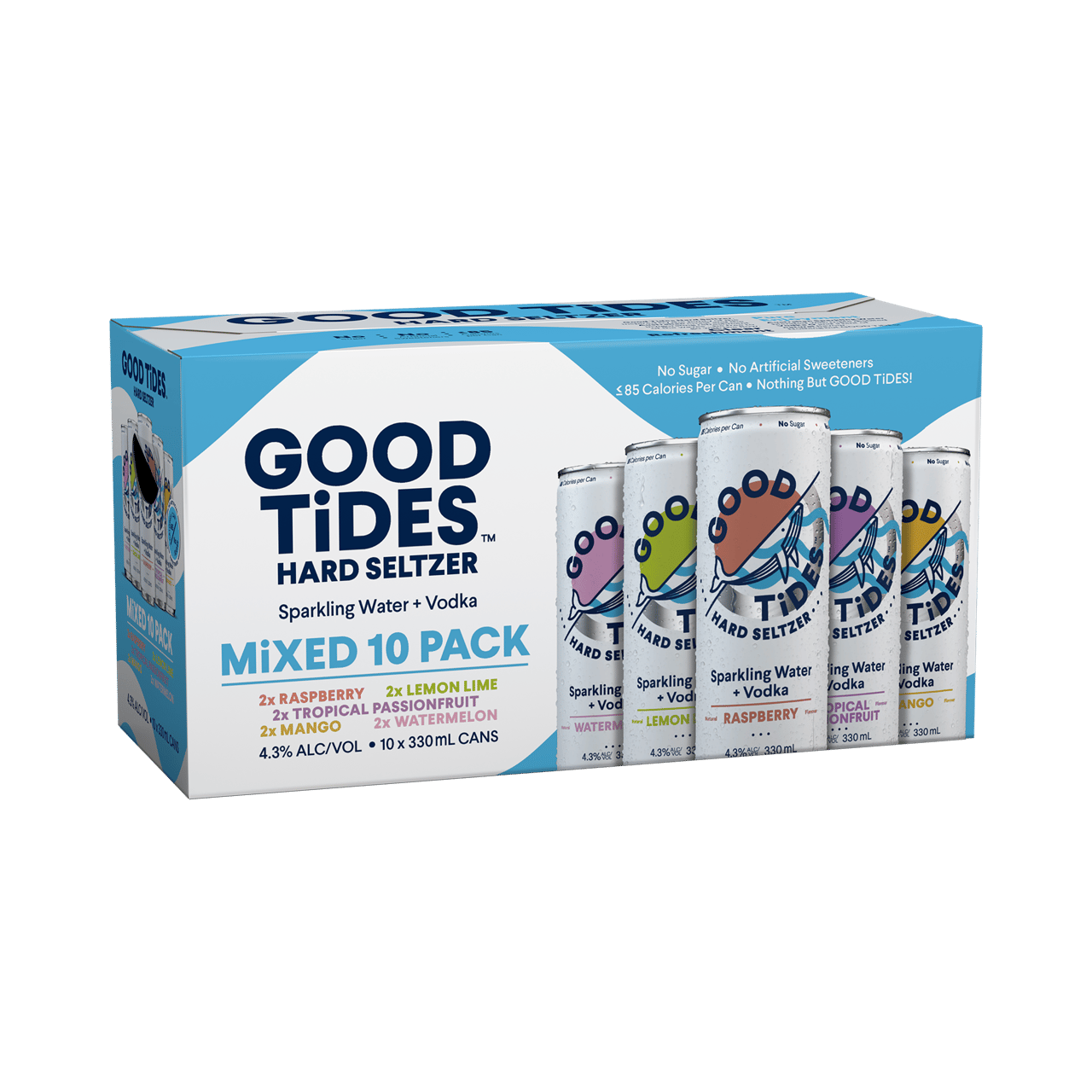 Good Tides Hard Seltzer Mixed 10 Pack Cans 330ml
