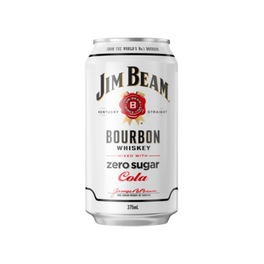 Jim Beam Bourbon & Zero Sugar Cans 375ml