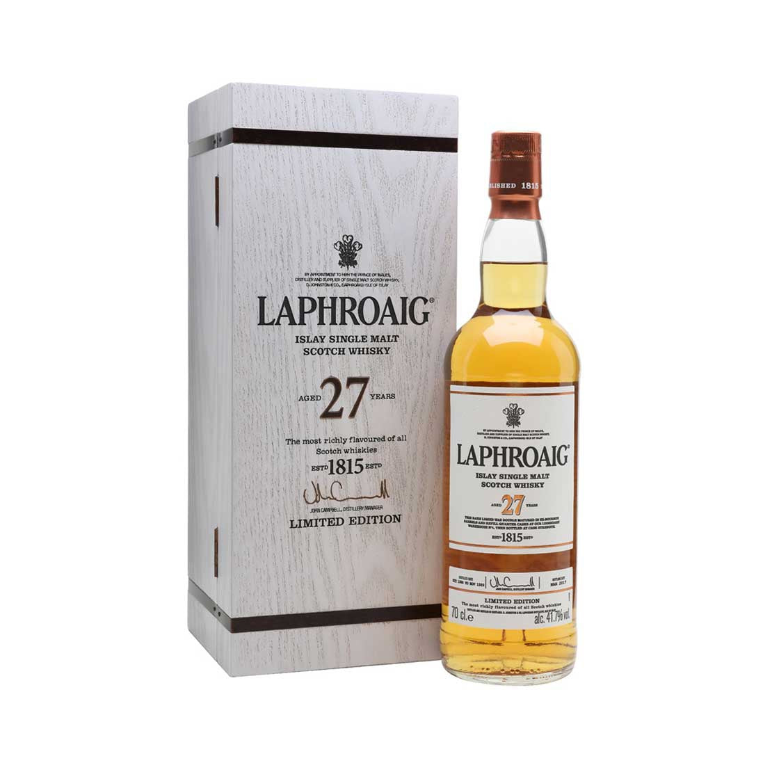 Laphroaig 27 Year Old Single Malt Scotch Whisky 700ml
