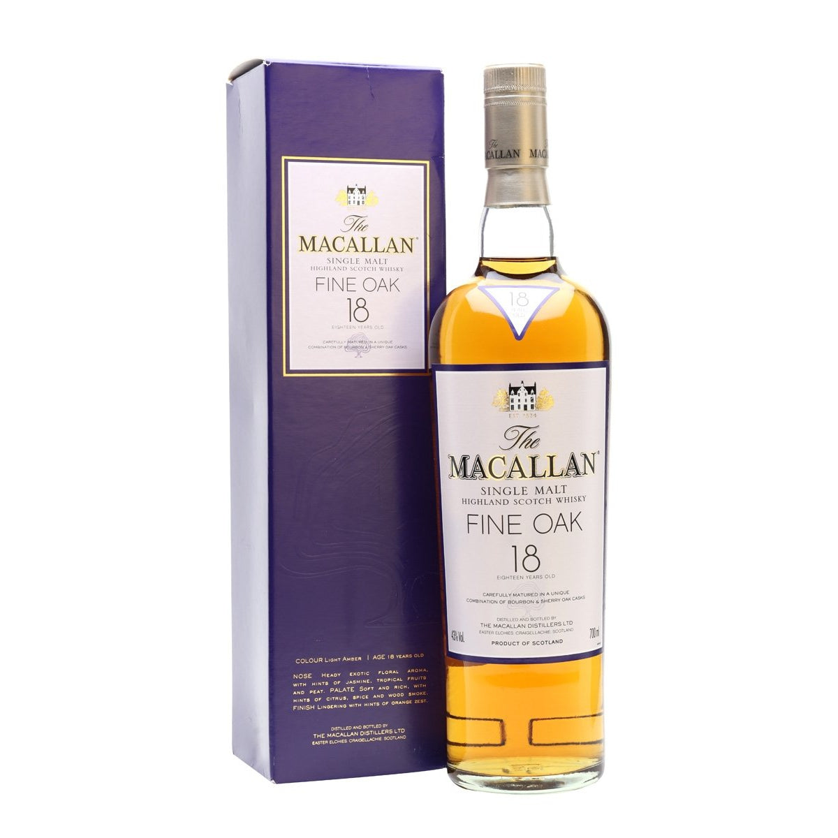 The Macallan Fine Oak Old Label 18 Year Old Single Malt Scotch Whisky 700ml